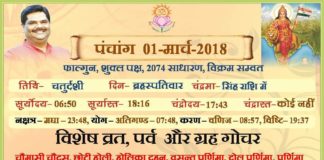 Panchang 2018 january, Shriguru Pawanji, Today's Panchang