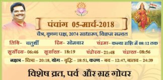 Panchang 2018 january, Shriguru Pawanji, Today's Panchang