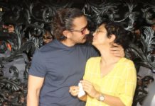 Bollywood Actor,Aamir Khan,kiss Wife Kiran Rao,Birthday Party