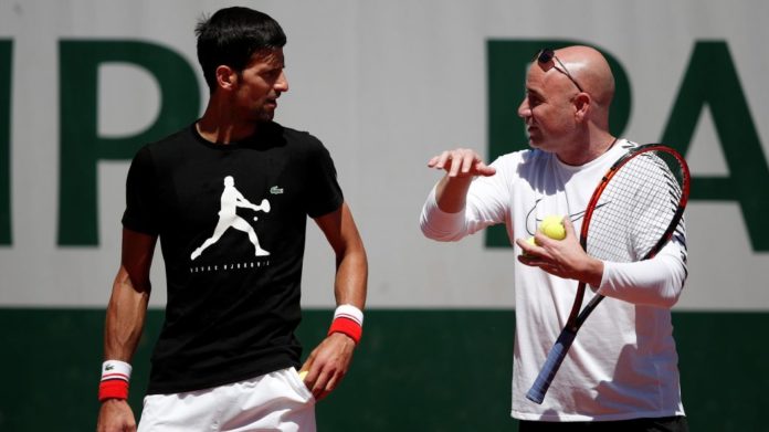 Andre Agassi With Novak Djokovic