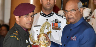 MS Dhoni receives Padma Bhushan