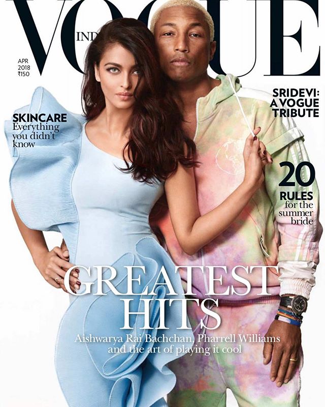 Bollywood Actress,Aishwarya Rai,American Rapper,Pharrell Williams,Magazine cover Photoshoot,Vogue