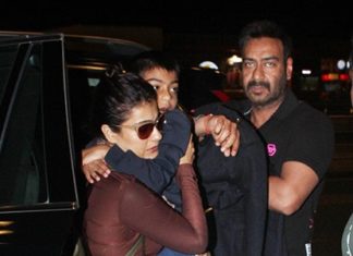 Bollywood Actor,Ajay Devgan,Kajol,Son Yug Devgan,Daughter Nysa Devgan,Mumbai Airport