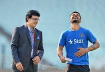 Indian Former Captain Sourav Ganguly With Virat Kohli