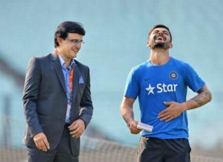 Indian Former Captain Sourav Ganguly With Virat Kohli