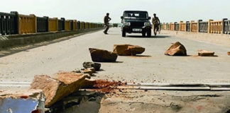 Madhya Pradesh,Chambal bridge, traffic restricted