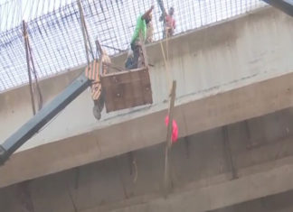 Varanasi, Babetpur road, under construction bridge ,accident, wounded death
