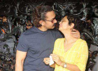 Bollywood Actor,Aamir Khan,kiss Wife Kiran Rao,Birthday Party