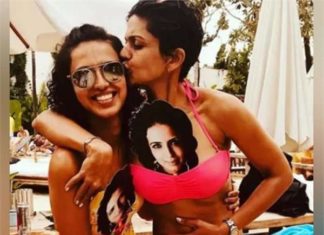Bollywood Actress,Mandira Bedi,Pink Bikini,Photoshoot,Friend Birthday Party