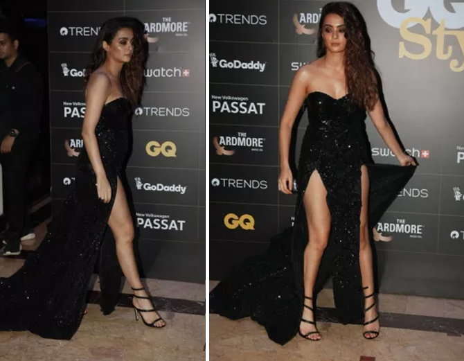 Bollywood Actress,Surveen Chawla,GQ Style Awards,Adjust Dress