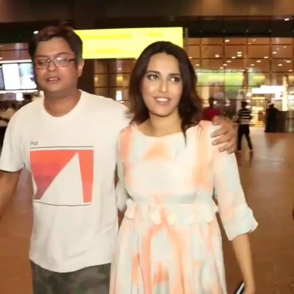 Swara bhaskar,Himanshu sharma,boyfriend,spooted at airport