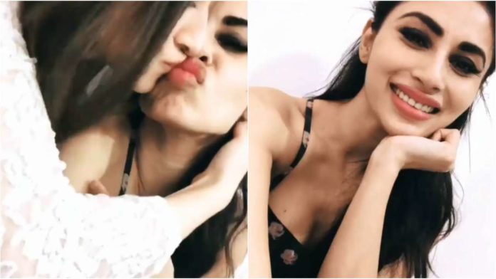 Mauni roy,sanjeeda shekh,lip lock,video viral,shares,instagram